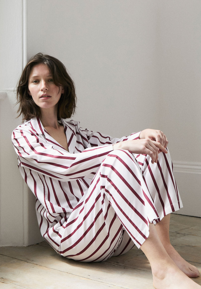 Classic Claret Stripe Pyjama Set