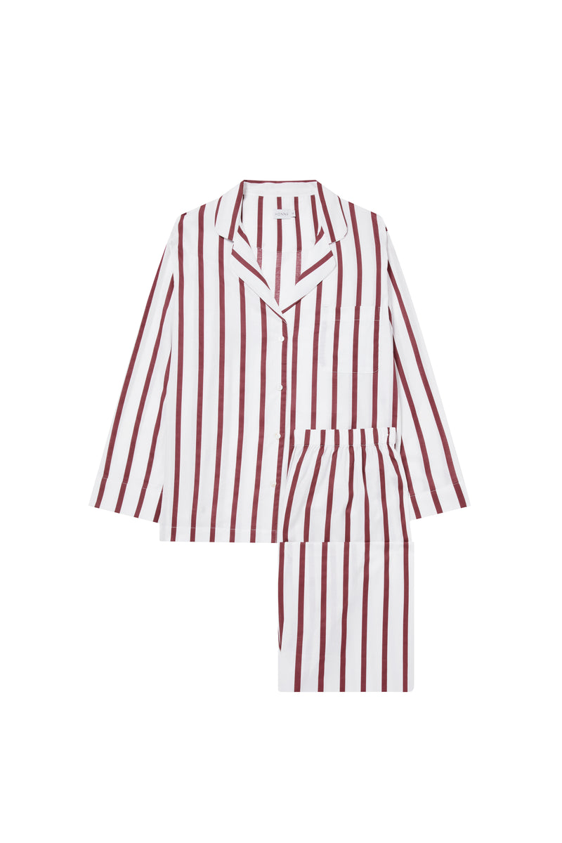 Classic Claret Stripe Pyjama Set