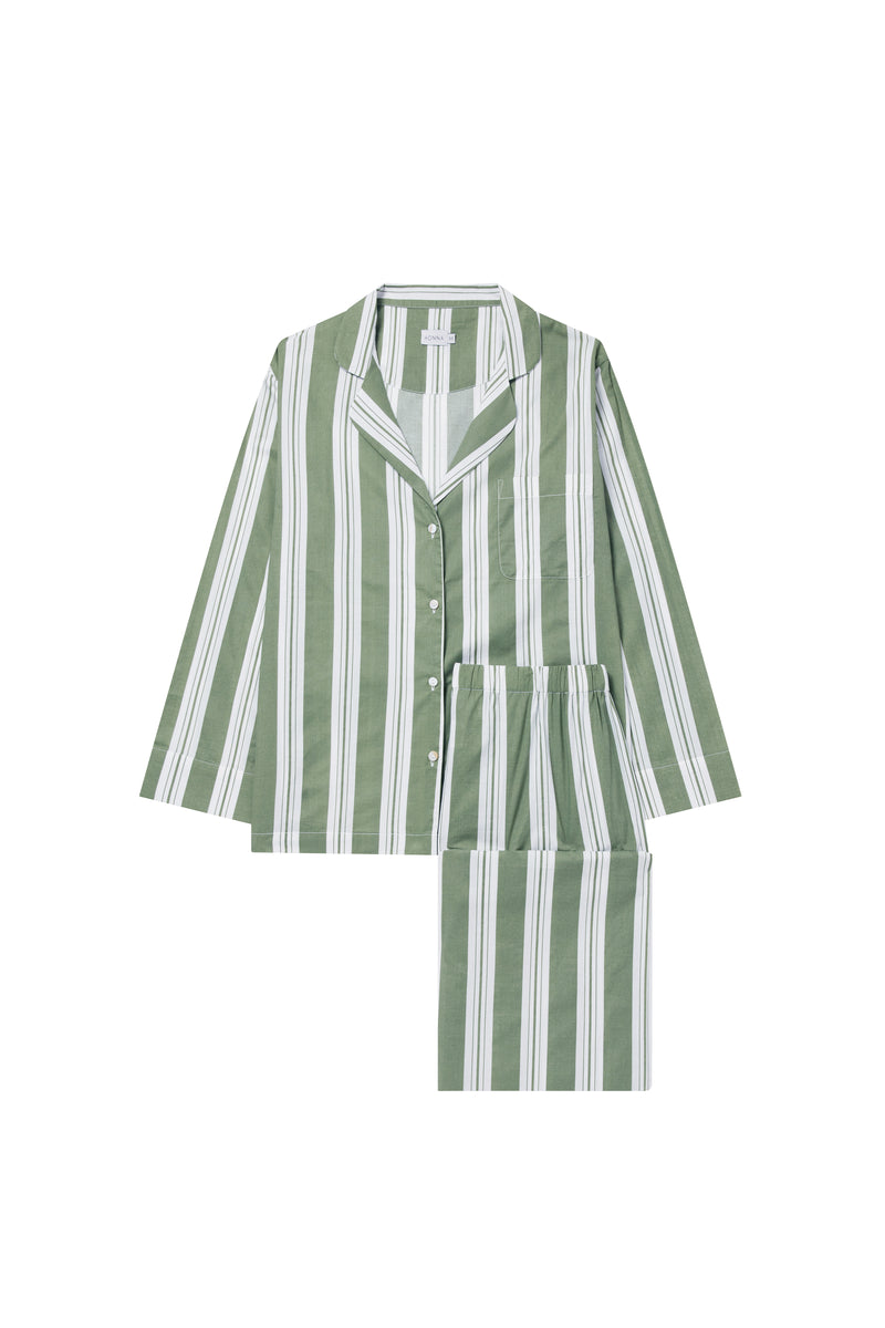 Classic Khaki Stripe Pyjama Set