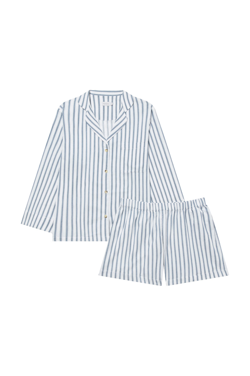 Relaxed Ticking Stripe Shorts Set