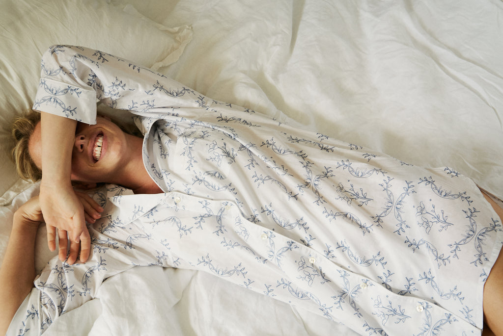 Blue Vine Print Nightshirt